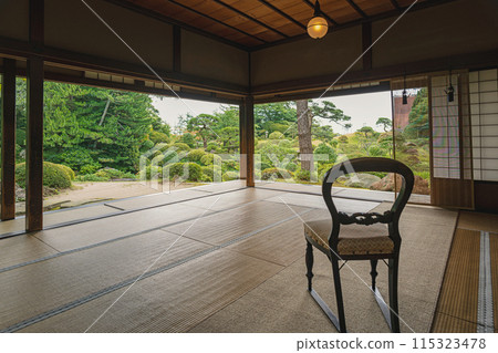 View of the garden from Seienkaku, Kakubuen, Yamagata 115323478