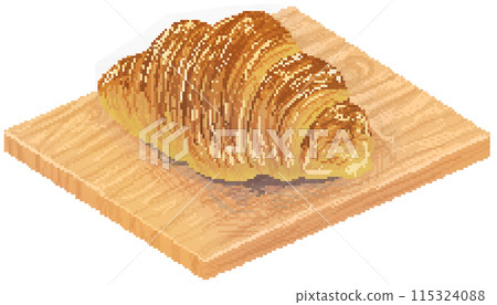 Croissant in pixel art style 115324088