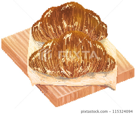 Croissant in pixel art style Croissant in pixel art style 115324094