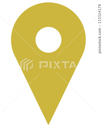 Illustration of location pin icon (yellow) 115324179