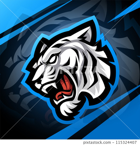 White tiger head esport mascot logo design 115324407