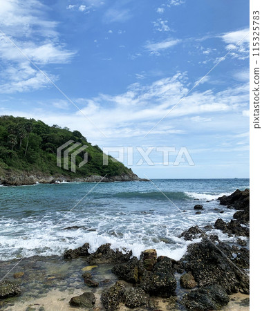 sea shore with blue sky sea shore with blue sky 115325783