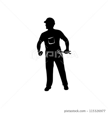Builder worker silhouette vector Builder worker silhouette vector 115326977
