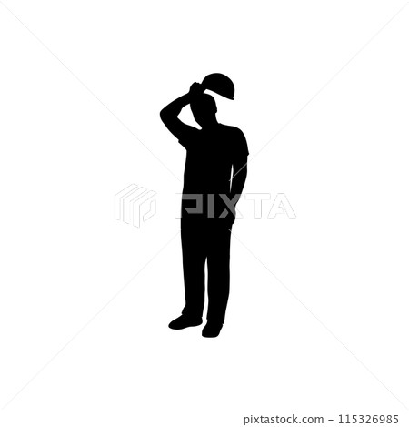 Builder worker silhouette vector 115326985