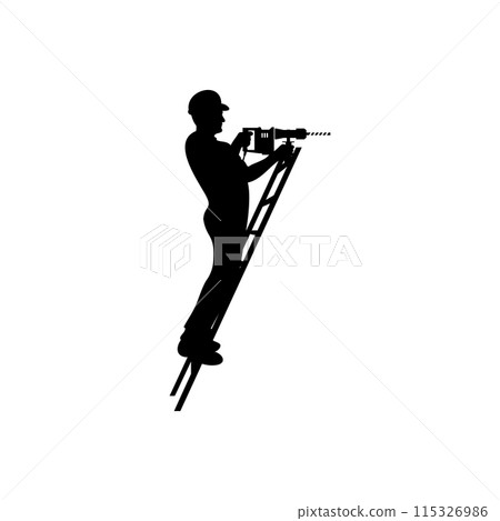 Builder worker silhouette vector Builder worker silhouette vector 115326986