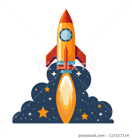 3D cartoon for rocket clipart in flat illustration 3D cartoon for rocket clipart in flat illustration 115327114