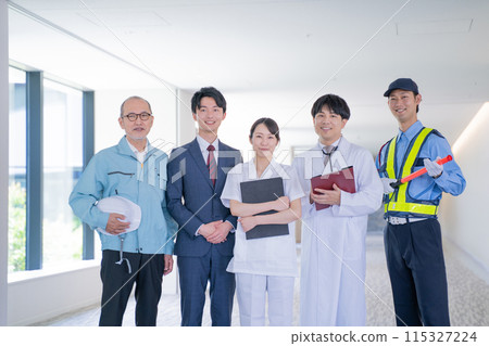 People working in various occupations 115327224