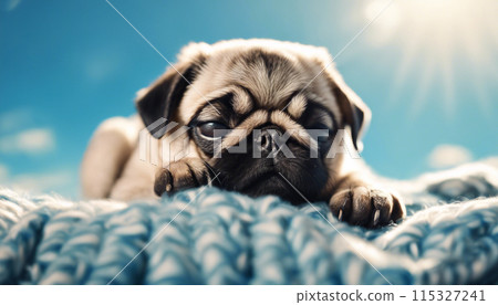 小狗在陽光下睡覺 小狗在陽光下睡覺 115327241