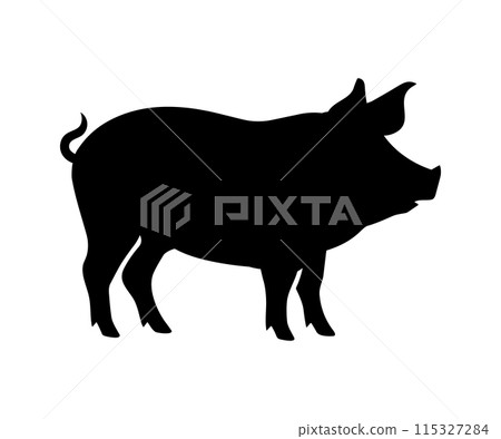 Silhouette of a pig vector illustration. Silhouette of a pig vector illustration. 115327284