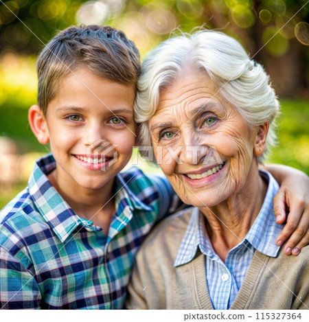 Grandma and grandson spend beautiful time together, 115327364