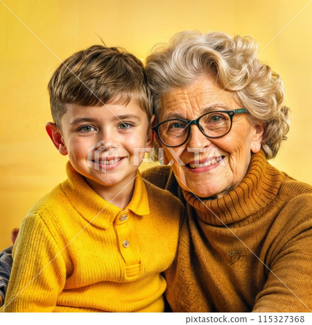 Grandma and grandson spend beautiful time together, 115327368