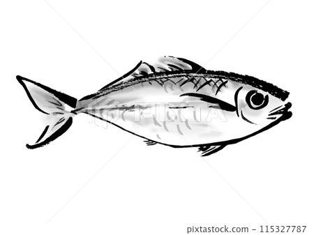horse mackerel hand drawn japanese style illustration japanese style material horse mackerel hand drawn japanese style illustration japanese style material 115327787