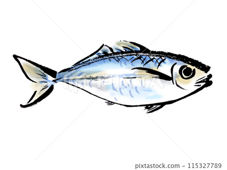 horse mackerel hand drawn japanese style illustration japanese style material 115327789