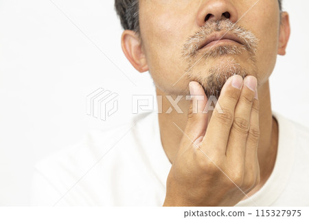 Bearded man on white background Bearded man on white background 115327975
