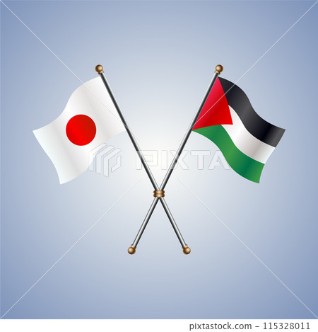 Japan and Palestine flags relations Japan and Palestine flags relations 115328011
