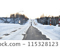 A snow-covered winter road 115328123