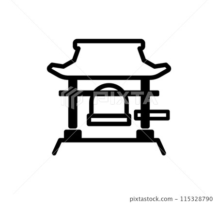 Simple temple bell illustration 115328790