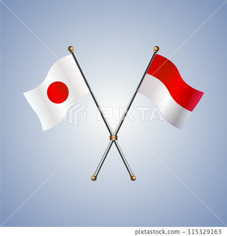 Japan and Indonesia flags relations 115329163