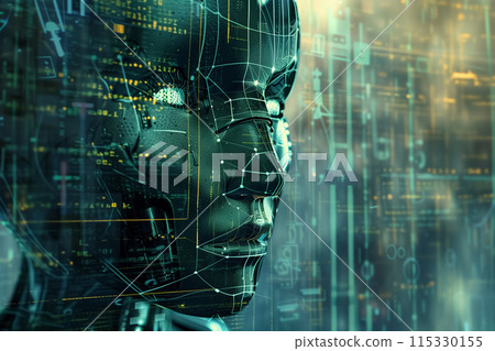 Digital head of Artificial Intelligence AI. Generative AI 115330155