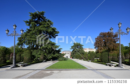 El Retiro Park in Madrid, Spain on clear sunny April morning. El Retiro Park in Madrid, Spain on clear sunny April morning. 115330238