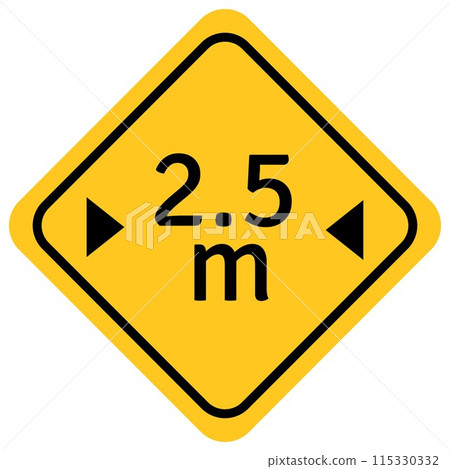 traffic sign, Cautionary beware Maximum weidth 115330332