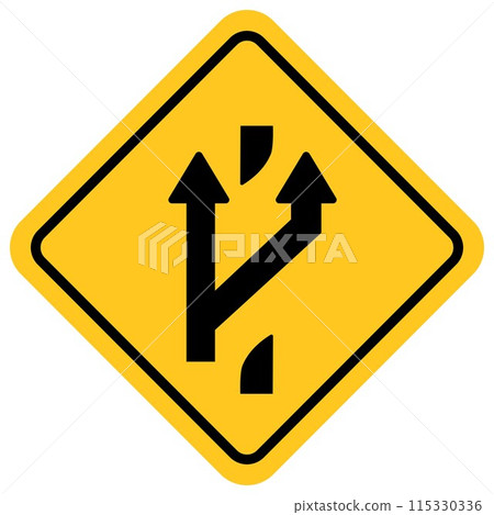 traffic sign, Cautionary beware entrance onto main road 115330336