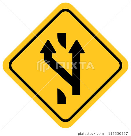 traffic sign, Cautionary beware exit to frontage road 115330337