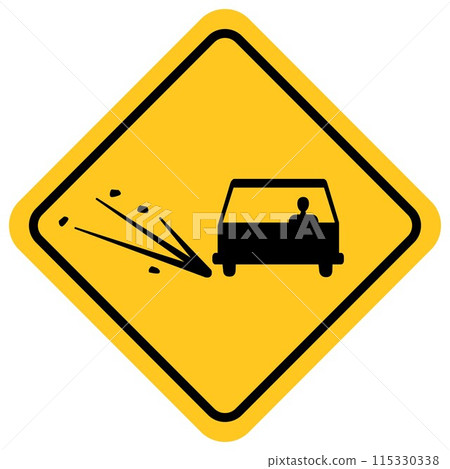 traffic sign, Cautionary beware loose gravel traffic sign, Cautionary beware loose gravel 115330338