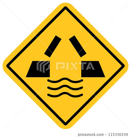 traffic sign, Cautionary beware Movable bridge ahead 115330339