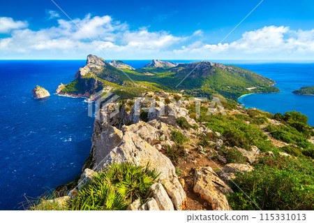 Panoramic view of Cape Formentor. Mallorca, Balearic Islands, Spain 115331013