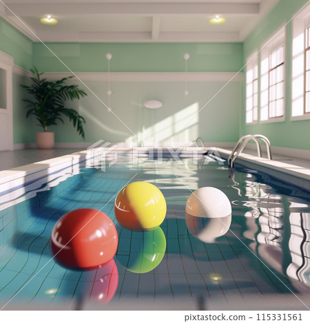 Floating ball in pool 115331561