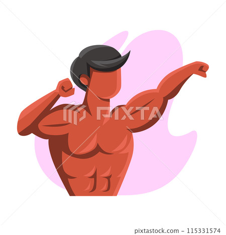 Vector man bodybuilder gymnast sportsman illustration design 115331574