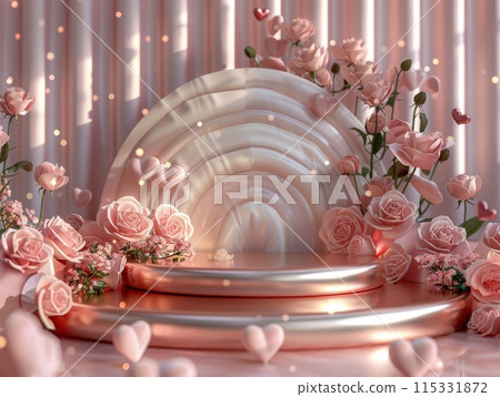 Minimal Podium state platform or Dais with pastel background 115331872
