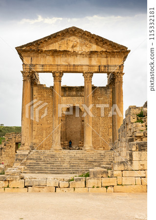 The Capitol. Dougga Roman city ruins. Tunisia. Africa The Capitol. Dougga Roman city ruins. Tunisia. Africa 115332181