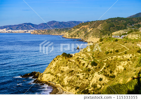 Spanish coast landscape, cliffs in Andalusia. 115333355