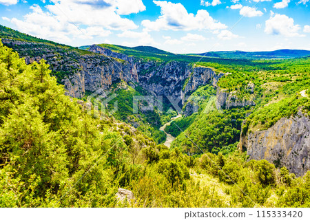 Mountain landscape, Verdon Gorge in France. 115333420