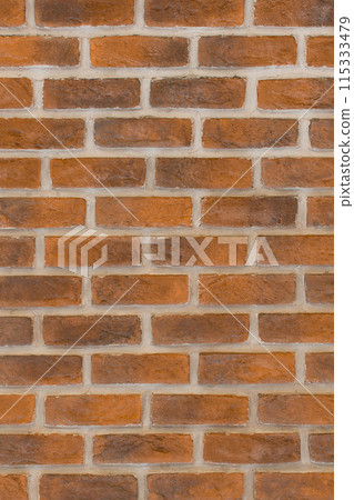 Brown brick wall brickwork masonry texture background pattern facade abstract vertical architecture 115333479