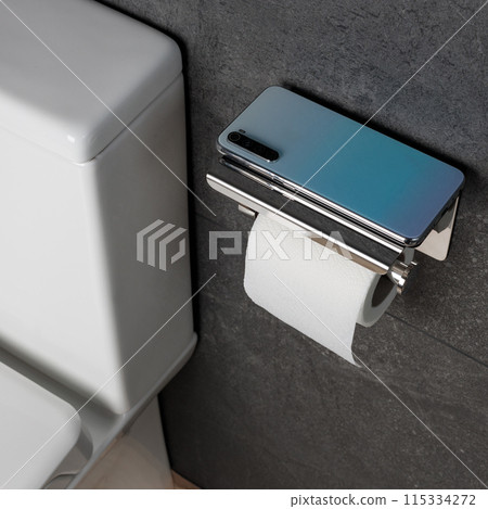 Smartphone on Toilet Paper Holder 115334272