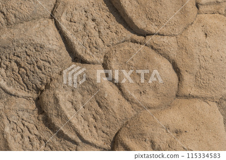 Beige Color Sand Rough Solid Stone Wall Texture Abstract Pattern Background Structure 115334583