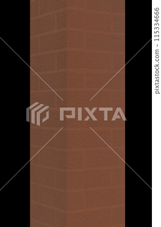 Brick brown column angle architecture abstract pattern detail element object exterior on black background isolated Brick brown column angle architecture abstract pattern detail element object exterior on black background isolated 115334666