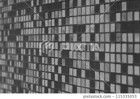 Mosaic Square Ceramic Tiles Grey Dark Abstract Bath Pattern Toilet Texture Bathroom Background Gray Structure Backdrop 115335053