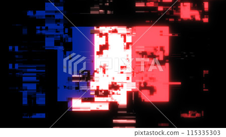 3D rendering flag France with screen effects of technological glitches 115335303