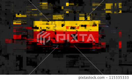 3D rendering flag Germany with screen effects of technological glitches 115335333