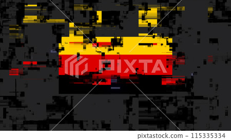 3D rendering flag Germany with screen effects of technological glitches 115335334