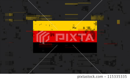3D rendering flag Germany with screen effects of technological glitches 3D rendering flag Germany with screen effects of technological glitches 115335335
