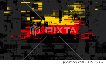 3D rendering flag Germany with screen effects of technological glitches 115335337
