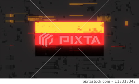 3D rendering flag Germany with screen effects of technological glitches 115335342