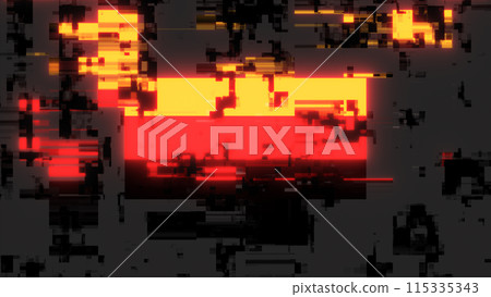 3D rendering flag Germany with screen effects of technological glitches 115335343