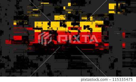 3D rendering flag Germany with screen effects of technological glitches 115335475