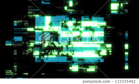 3D rendering flag Greece with screen effects of technological glitches 115335482